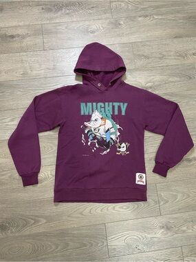 Vintage Mighty Ducks Hoodie Purple Nutmeg Mills Youth XL Fits Adult XS